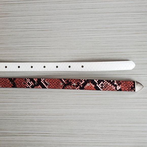 NWT Free Press Belt Set White / Rose & Black - Picture 2 of 7